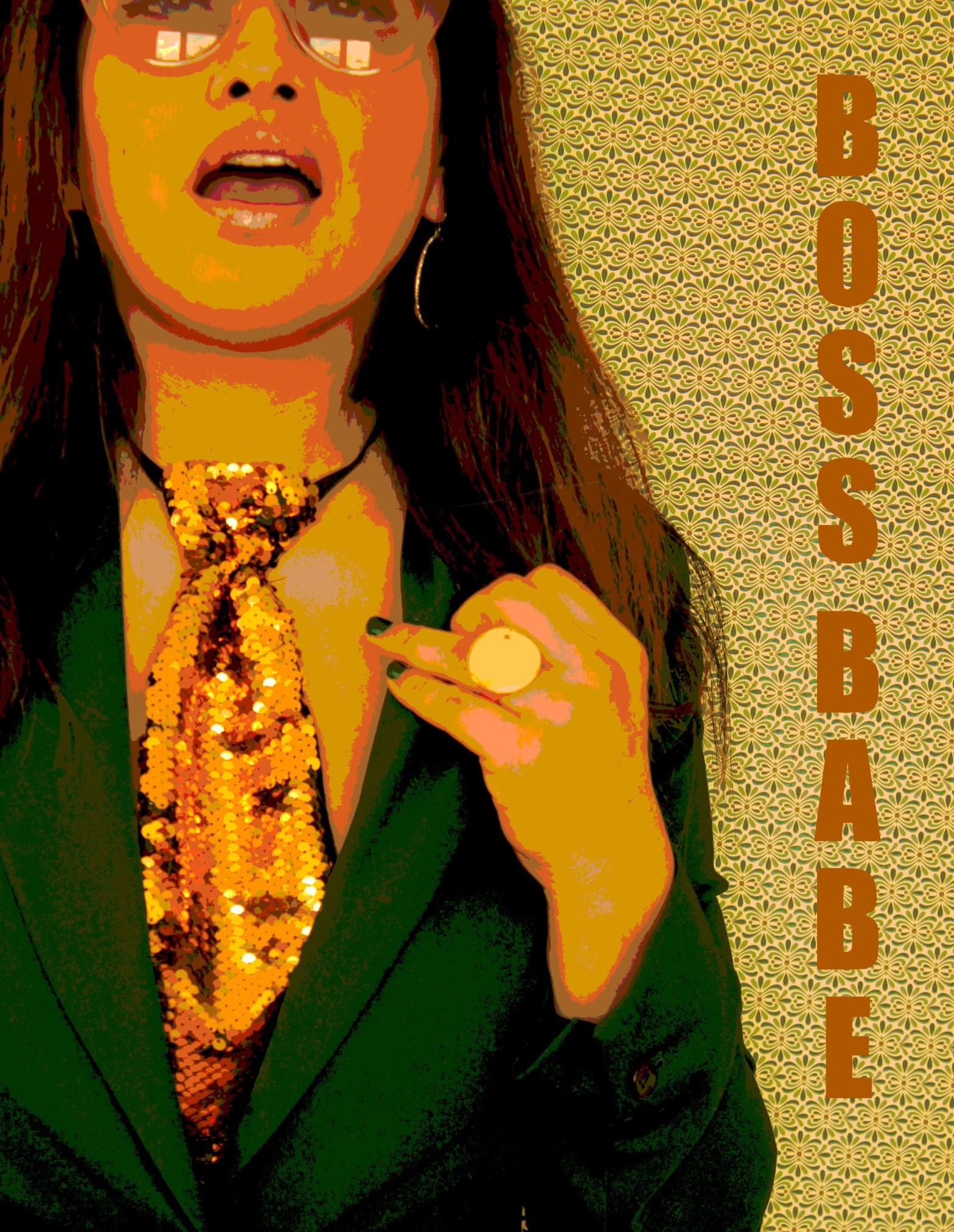 #bossbabe #babe #tie #corbata #poster #portrait #retrato #green #verde